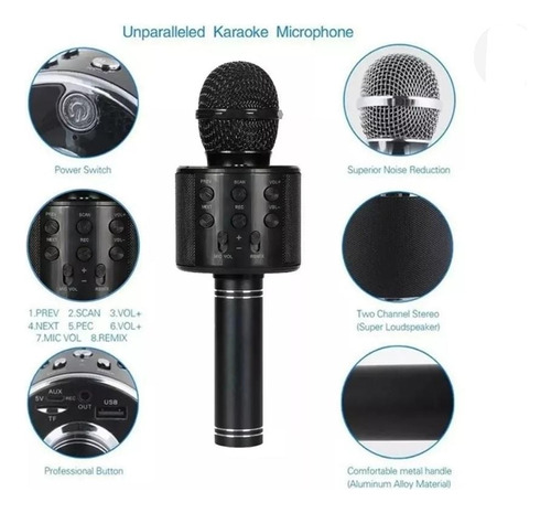 Micrófono Inalámbrico Karaoke Ws-858 Bluetooth