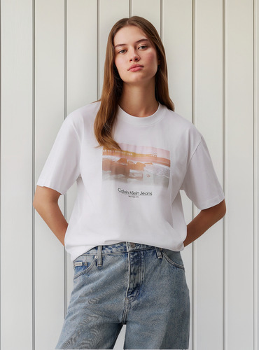 Polera Photo Mujer Relax Mujer Blanco Calvin Klein
