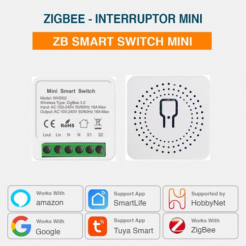 Imagen 2 de 8 de Zigbee - Smart Switch Mini Interruptor Inteligente Mini 16a