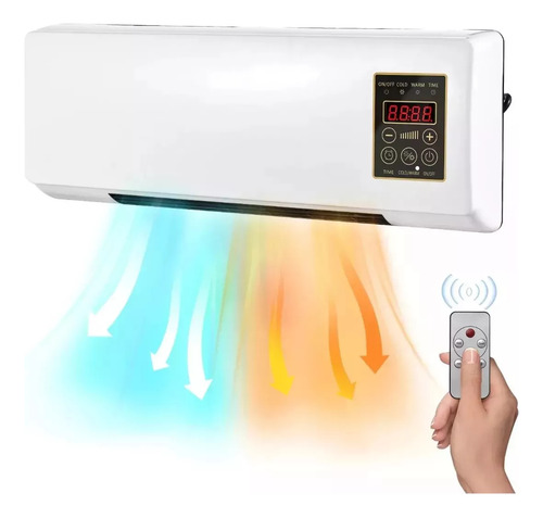 Ventilador De Aire Frio Y Caliente Calefactor De Pared 2en1 Blanco