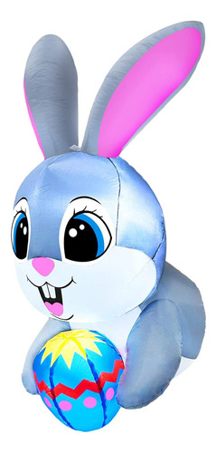 De Pascua Inflable Iluminado Con Huevo, Led Integrados,