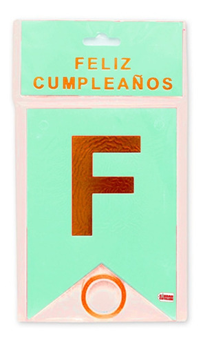 Banderín Feliz Cumpleaños Guirnalda Verde Agua - Cc