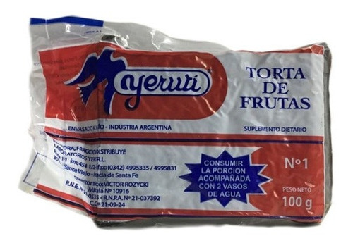 Yeruti Torta De Fruta Suplemento Dietario 100g 1 Unidad