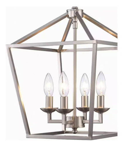 Lampara De Techo Moderna Colgante Estilo Rústico De 4 Luces Estructura Gris