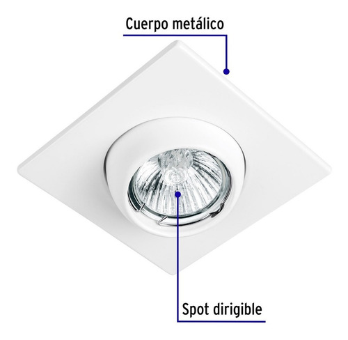 Luminario Cuadrado Spot Esferico Lampara No Incluida
