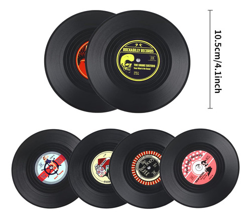 Posavasos Vinilo Retro Vintage 6 Unidades Lomimos