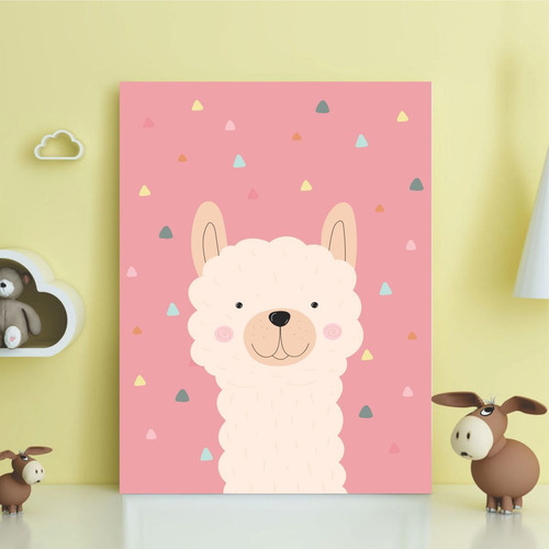 Placa Decorativa Divertida Infantil A Lhama 20x30cm