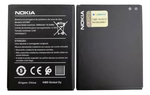 Flex Carga Bateria V3760t Nokia C2 Ta-1263 Nova