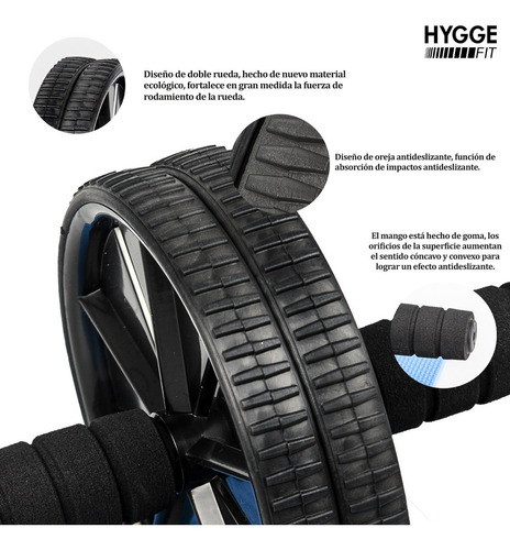 Imagen 3 de 8 de Rueda Abdominales + Mini Mat Entrenamiento Ejercicio Fitness