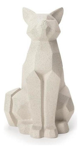 Escultura Estátua Decorativa Gato Geométrico Grande