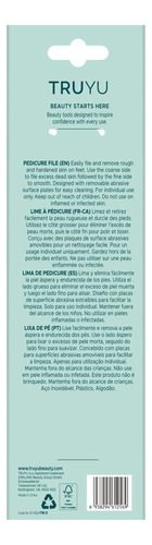 Truyu - Lima De Pedicura De Acero Inoxidable Premium Negro Lisa