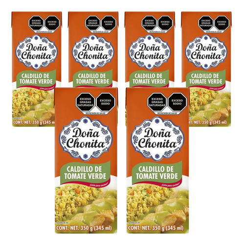 Caldillo De Tomate Verde Doña Chonita 6 Pack De 350g