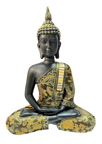 Buda Doraddo Con Tela Estatua Feng Shui