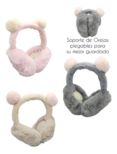 Orejeras Trendy Para Niños Invierno Varios Modelos Y Colores Gris Pompon Liso