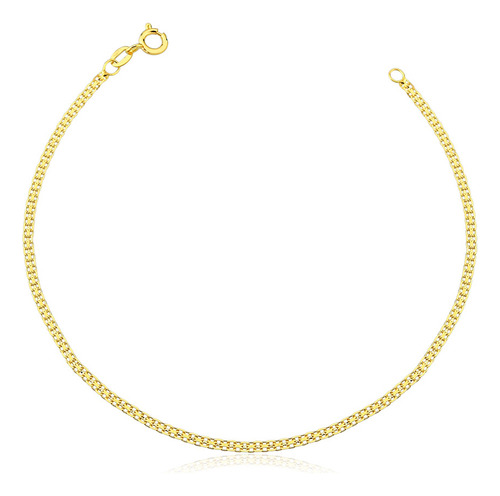 Pulseira Ouro 18k Bismark Esteira Feminina Comprimento 19 Cm