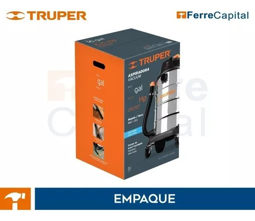 Aspirador Acero Inoxidable 45 L Liquido Solido Truper 101524