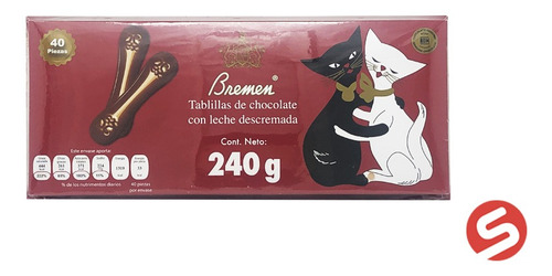 Lenguas De Gato Chocolate Con Leche Descremada 40pza 240g