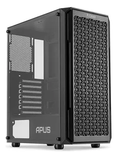 Gabinete Gamer Pichau Apus Black Mid-tower Com 3 Fans Cor Preto