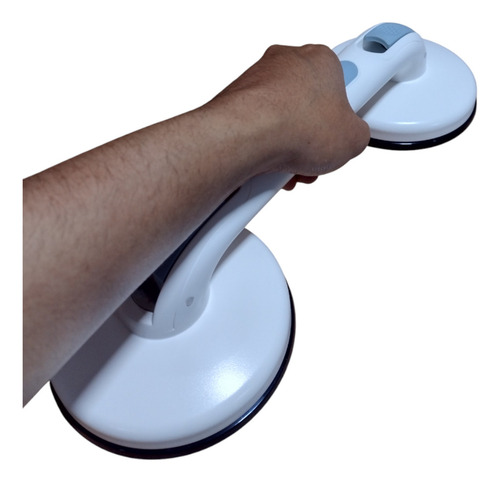 Agarradera De Succion Para Baño De Doble Ventosa Uso Rudo Color Blanco