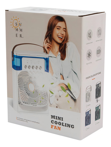 Mini Ar Condicionado Ventilador Mesa Escritorio Usb Cor verde
