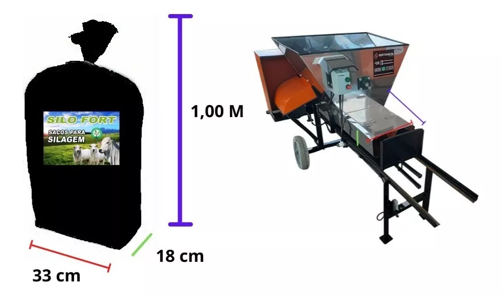 Terceira imagem para pesquisa de saco para silagem pacote com 100 sacos