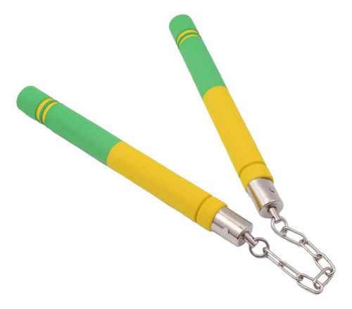 Nunchakus De Espuma Para Niños Y Adultos, Amarillo Verde