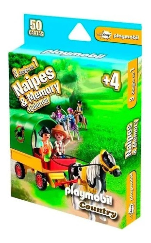 Juego 3 En 1 Playmobil Naipes Y Memory  +colorear