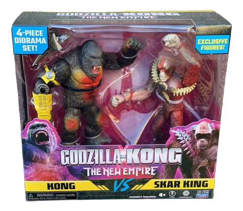 Pack Figuras Kong Vs Skar King Godzilla X Kong New Empire