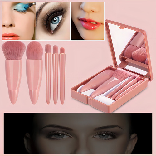 Set De 5 Brochas De Maquillaje De Viaje Portátiles