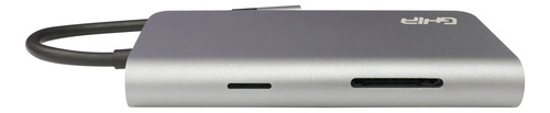 Adaptador Multipuerto Ghia 8 En 1 Usb 3.1 Tipo C A Hdmi Rj45
