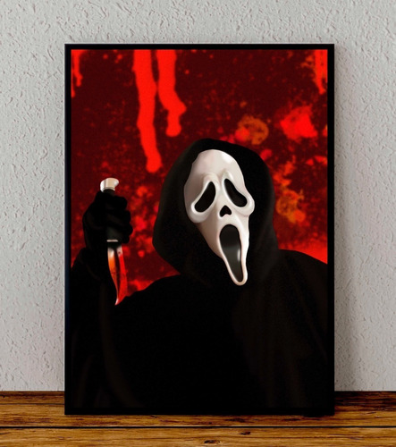 Cuadro 33x48 Poster Enmarcado Scream Pelicula Terror 01