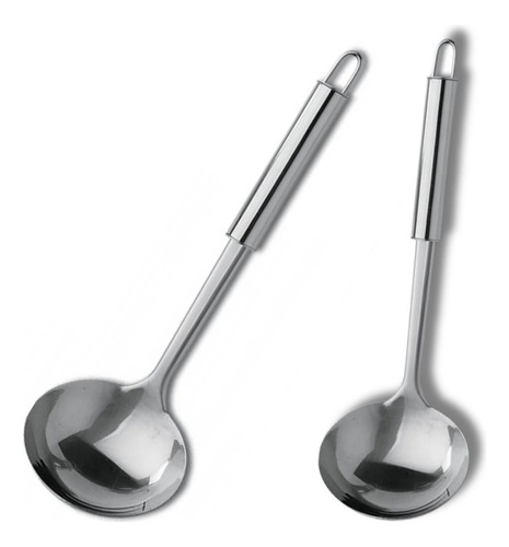 Kit 6 Conchas De Cozinha Feijão Utensilio Em Aço Inox 33cm