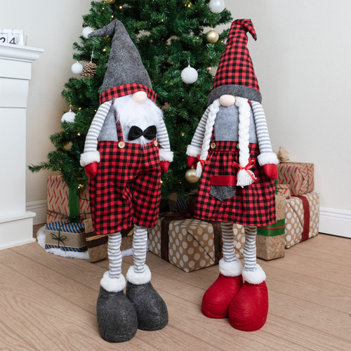Gnomos Decorativos Navideños Retractiles De 40 Pulgadas 2 Pz