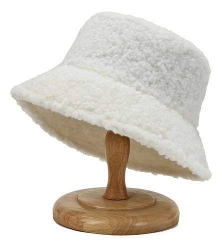 B Sombrero Para Mujer, Estilo Peluche, Lana De Cordero, Cubo