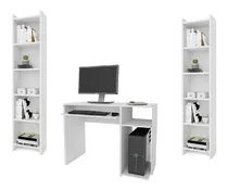 Comprar Combo Mesa Escritorio Pc Moderno Computadora 2 Bibliotecas