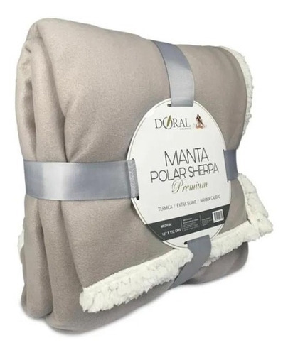 Manta Polar Sherpa Premium 127x152cm Color Gris