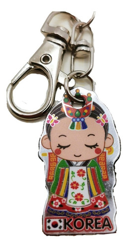 Artesanía Coreana Llavero Korea Realeza Metálico 3 Piezas.
