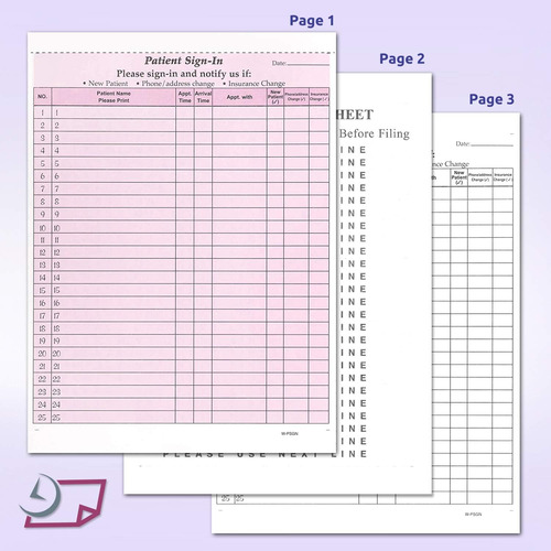 Formularios De Registro De Pacientes Sin Carbono De 3 P...