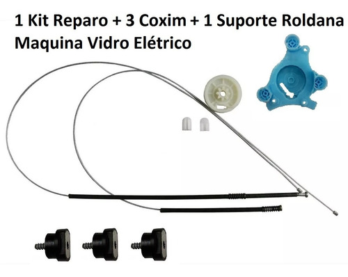 Kit Reparo + 3 Coxim + Suporte Roldana - Fox Dianteiro Ld