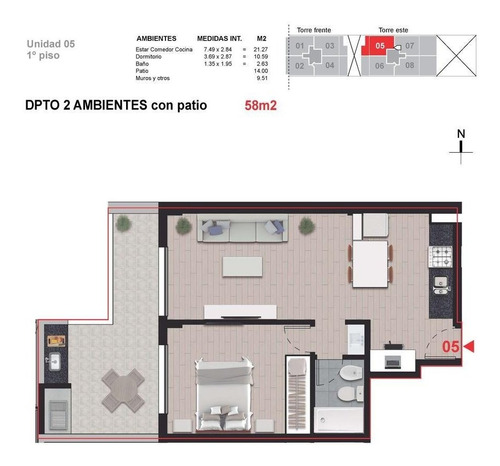Imagen 16 de 26 de Departamento 1 Dormitorio Con Patio De Uso Exclusivo En Zona Centro