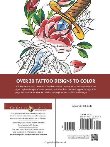 Book : Creative Haven Floral Tattoo Designs Coloring Book.. | Envío gratis