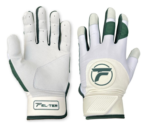 Guanteletas De Bateo Beisbol, Blanco/verde, Calidad Premium.