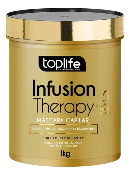 Máscara Capilar Profissional Salão 1kg Cresce Com Força Infusion Therapy Hidratação Ouro