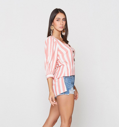 Blusa Studio F Mujer Bluson Casual Camisa Playera Elegante S