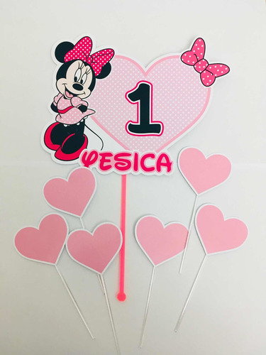 Cake Toppers Adorno Torta Minnie Mouse Personalizado