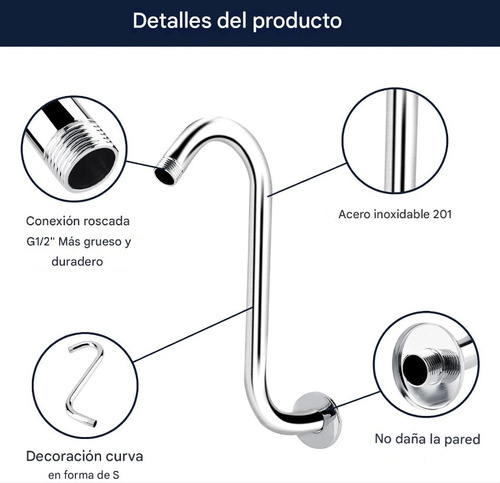 Varilla De Extensión En Forma De S Para Cabezales De Ducha