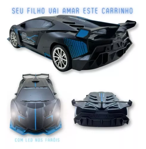 Ferrari / Lamborghini Carro Carrinho Controle Remoto Leds Rodas Farol 7  Funções