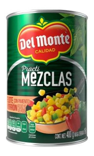 4 Latas Elote Pimiento Morrón Rojo Verde Del Monte 400g C/u