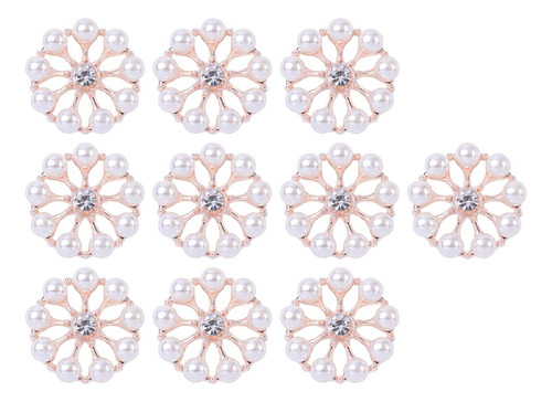 10 Piezas De Adornos De Flores Con Diamantes De Tipo E