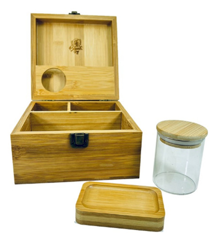 Caja Blunt Rey Bamboo Bandeja Imán Curado Armado Premium